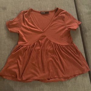 Brit & bri burgundy short sleeve top